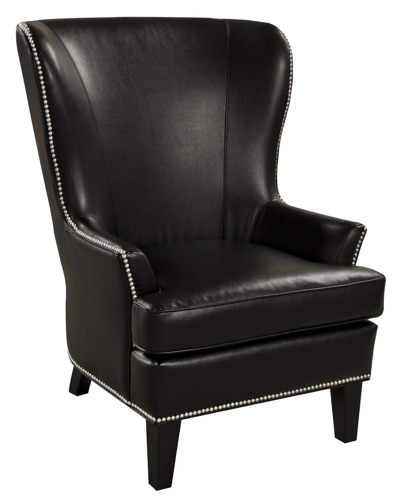 Black leather wing 2025 chair
